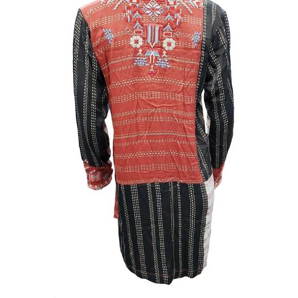 NEW JOHNNY WAS women's patchwork satin blouse in multi - Picture 2 of 3